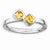 Sterling Silver Db Cushion Cut Citrine Ring