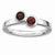 Sterling Silver Db Round Garnet Ring
