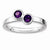 Sterling Silver Db Round Amethyst Ring