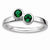 Sterling Silver Db Round Emerald Ring