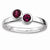 Sterling Silver Db Round Rhodolite Garnet Ring