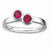 Sterling Silver Db Round Created Ruby Ring