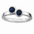 Sterling Silver Db Round Sapphire Ring