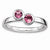 Sterling Silver Db Round Pink Tourmaline Ring