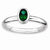 Sterling Silver Oval Created Emerald Ring