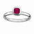 Sterling Silver Cushion Cut Created Ruby Ring