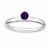 Sterling Silver High 4mm Round Amethyst Ring