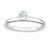 Sterling Silver High 4mm Round Aquamarine Ring