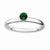 Sterling Silver High 4mm Round Created Emerald Ring