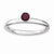 Sterling Silver High 4mm Round Rhodolite Garnet Ring