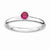 Sterling Silver High 4mm Round Ruby Ring
