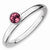 Sterling Silver High 4mm Round Pink Tourmaline Ring