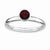 Sterling Silver High 5mm Round Garnet Ring