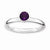 Sterling Silver High 5mm Round Amethyst Ring