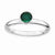 Sterling Silver High 5mm Round Created Emerald Ring