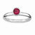 Sterling Silver High 5mm Round Created Ruby Ring