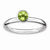 Sterling Silver High 5mm Round Peridot Ring