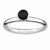 Sterling Silver High 5mm Round Created Sapphire Ring