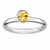Sterling Silver High 5mm Round Citrine Ring