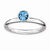 Sterling Silver High 5mm Round Blue Topaz Ring