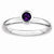 Sterling Silver Low 4mm Round Amethyst Ring