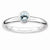 Sterling Silver Low 4mm Round Aquamarine Ring
