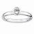 Sterling Silver Low 4mm Round White Topaz Ring