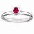 Sterling Silver Low 4mm Round Ruby Ring