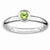 Sterling Silver Low 4mm Round Peridot Ring
