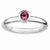 SS Low 4mm Round Pink Tourmaline Ring