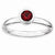 Sterling Silver Low 5mm Round Garnet Ring