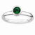 Sterling Silver Low 5mm Round Created Emerald Ring