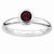 SS Low 5mm Round Rhodolite Garnet Ring