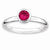 Sterling Silver Low 5mm Round Ruby Ring