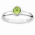 Sterling Silver Low 5mm Round Peridot Ring