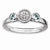 Sterling Silver Db Round Aquamarine & Diamond Ring