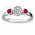 Sterling Silver Db Round Created Ruby & Diamond Ring