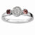Sterling Silver Db Round Pink Tourm. & Diamond Ring