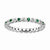 Sterling Silver Created Emerald & Diamond Ring