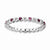 Sterling Silver Rhod. Garnet & Diamond Ring