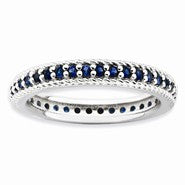 Sterling Silver Polished Sapphire Eternity Ring
