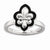 Sterling Silver Polished Enameled Fleur De Lis Ring