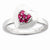 Sterling Silver Polished Created Ruby Heart Ring