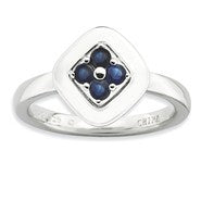 Sterling Silver Polished Sapphire Ring