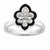 Sterling Silver Polished Enameled CZ Fleur De Lis Rin, Size 8, Jewelry Ring