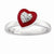 Sterling Silver Polished Enameled CZ Heart Ring