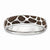 Sterling Silver Polished Enameled Animal Print Ring