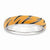 Sterling Silver Polished Enameled Animal Print Ring