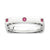 Sterling Silver Polished Created Ruby Square Ring
