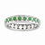 Sterling Silver Polished Green Circles Enameled Ring